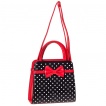Sac à main carré Rockabilly Banned noir et rouge à pois et noeud papillon