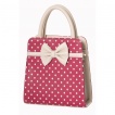 Sac à main carré Rockabilly Banned rose bonbon à pois et noeud papillon