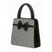 Sac  main carr vintage Banned  noeud papillon et motif noir et blanc