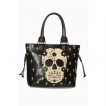 Sac  main goth-rock Banned noir  crane de sucre beige et croix