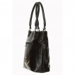 Sac à main goth-rock Banned noir à crane de sucre beige et croix