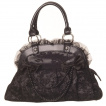 Sac  main goth-rock Banned noir  dentelle, noeud papillon et froufrou