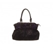 Sac à main gothique Banned noir et violet à dentelle et noeud papillon
