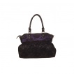 Sac à main gothique Banned noir et violet à dentelle et noeud papillon