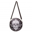 Sac à main gothique Banned rond à crane et motifs ésotériques
