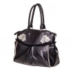 Sac à main punk-rock Banned noir et crême à cranes en face à face