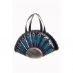 Sac à main rétro Banned bleu en forme de queud de paon