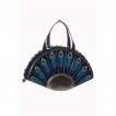 Sac à main rétro Banned bleu en forme de queud de paon