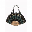 Sac à main rétro Banned noir en forme de queud de paon