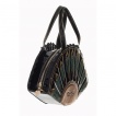 Sac à main rétro Banned noir en forme de queud de paon