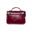 Sac à main rétro Banned rouge et marron style cartable à noeud papillon
