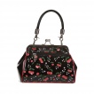 Sac à main Rockabilly Banned noir et rouge à motifs cerises et fleurs