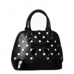 Sac à main rockabilly noir à pois blancs et noeud papillon - Banned