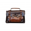 Sac à main vintage Banned café foncé et marron style cartable à noeud papillon
