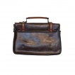 Sac à main vintage Banned café foncé et marron style cartable à noeud papillon