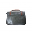 Sac  main vintage Banned gris et marron style cartable  noeud papillon