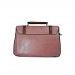 Sac à main vintage Banned rose pastel et marron style cartable à noeud papillon