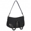 Sac bandoulire  large chaine noire et tissu coton - Banned