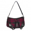 Sac bandoulire  large chaine noire et tissu tartan - Banned