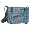 Sac bandoulire punk-rock Banned  tartan bleu