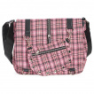 Sac bandoulire punk-rock Banned  tartan rose