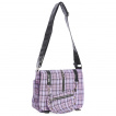 Sac bandoulire punk-rock Banned  tartan rose lilas