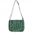 Sac bandoulire punk-rock Banned  tartan vert