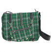 Sac bandoulire punk-rock Banned  tartan vert