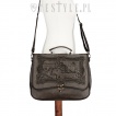 Sac bandoulire vintage marron  carte mer des Carabes - Restyle