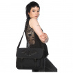 Sac cartable noir à motif chauve-souris