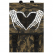Sac  dos camouflage militaire punk-rock  mains squelette formant un coeur