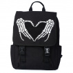 Sac  dos gothique  mains squelette formant un coeur 