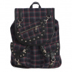 Sac à dos rock tartan foncé à rivets - Banned