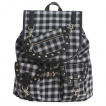 Sac  dos rock tartan noir et blanc  rivets - Banned