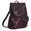 Sac  dos rock tartan rouge bordeaux  rivets - Banned