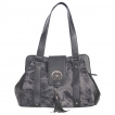 Sac fourre-tout gris effet fumée à pentagramme lunaire et pompon