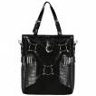 Sac Layla Black shopper bag  aspect alligator gaufr - RESTYLE