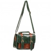 Sac  main Banned vert anglais et marron style cartable modle 