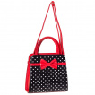 Sac  main carr Rockabilly Banned noir et rouge  pois et noeud papillon