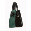 Sac à main carré Rockabilly Banned noir et vert foncé à pois et noeud papillon