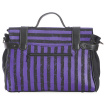 Sac à main coton à rayures violettes et noires aspect usé - Banned