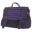 Sac à main coton à rayures violettes et noires aspect usé - Banned