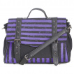 Sac à main coton à rayures violettes et noires aspect usé - Banned