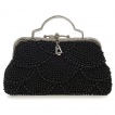 Sac  main couvert de perles noires modle AGNES 20'S - Banned