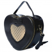 Sac à main en forme de coeur noir style