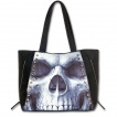 Sac  main en similicuir noir avec crane craquel