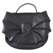 Sac  main faux cuir noir avec Tte de mort  ailes de chauve-souris - Banned