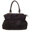 Sac  main gothique Banned noir et violet  dentelle et noeud papillon