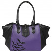 Sac à main gothique violet et noir à nuée de chauves-souris - Banned