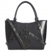 Sac  main  lanires perfores, pentacle invers et tissu coton noir - Banned